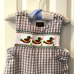 Lil Cactus Fall Smocked Ducks Overall Longall 2T